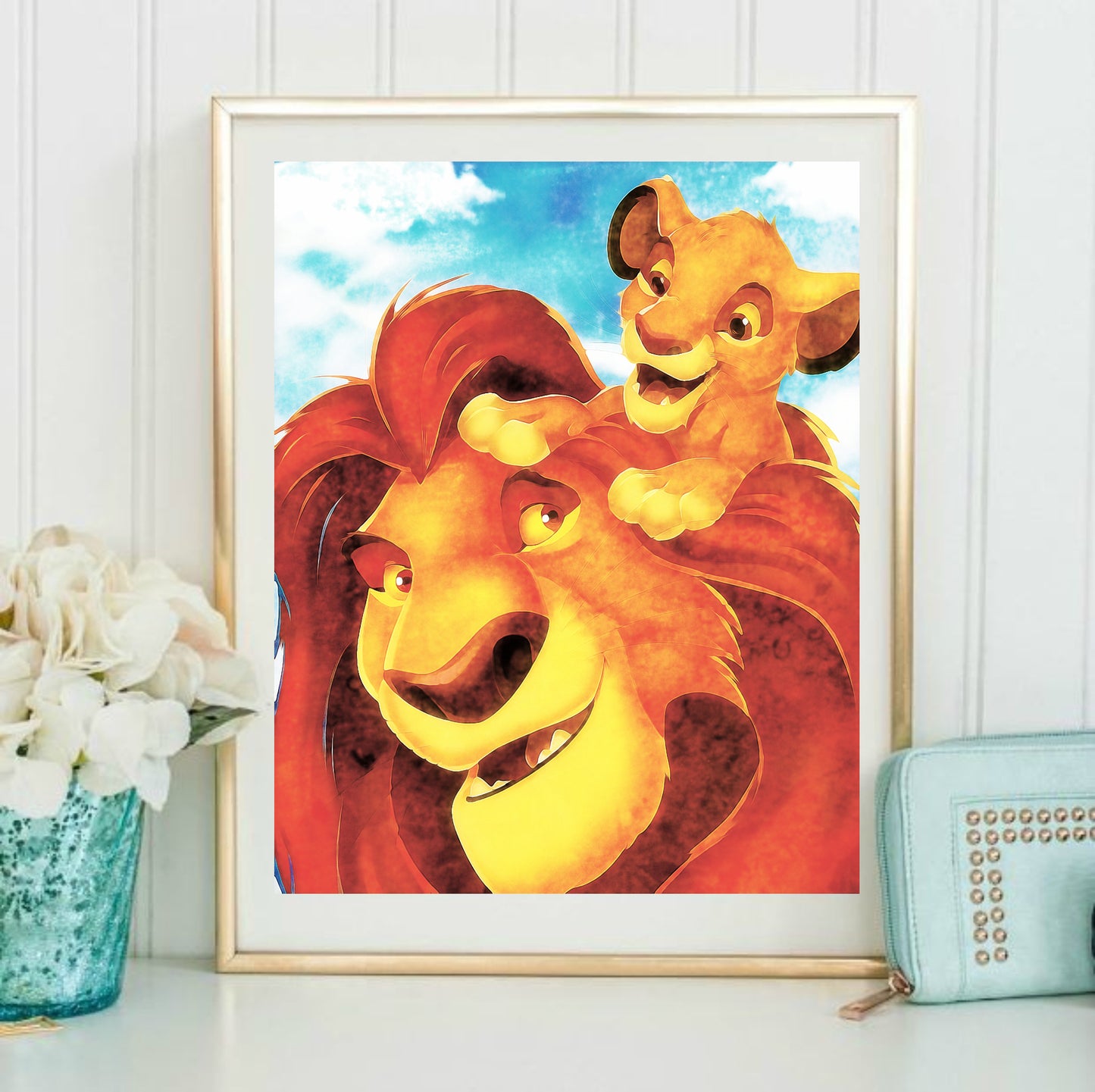 Lion King Watercolor Original Wall Art  | Lisa Jaye Art Designs
