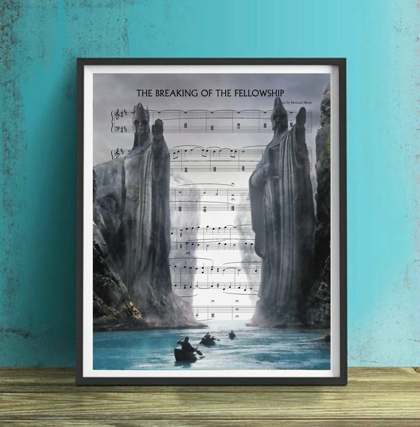 Lord of the Rings The Breaking of the Fellowship Sheet Music Wall Art 