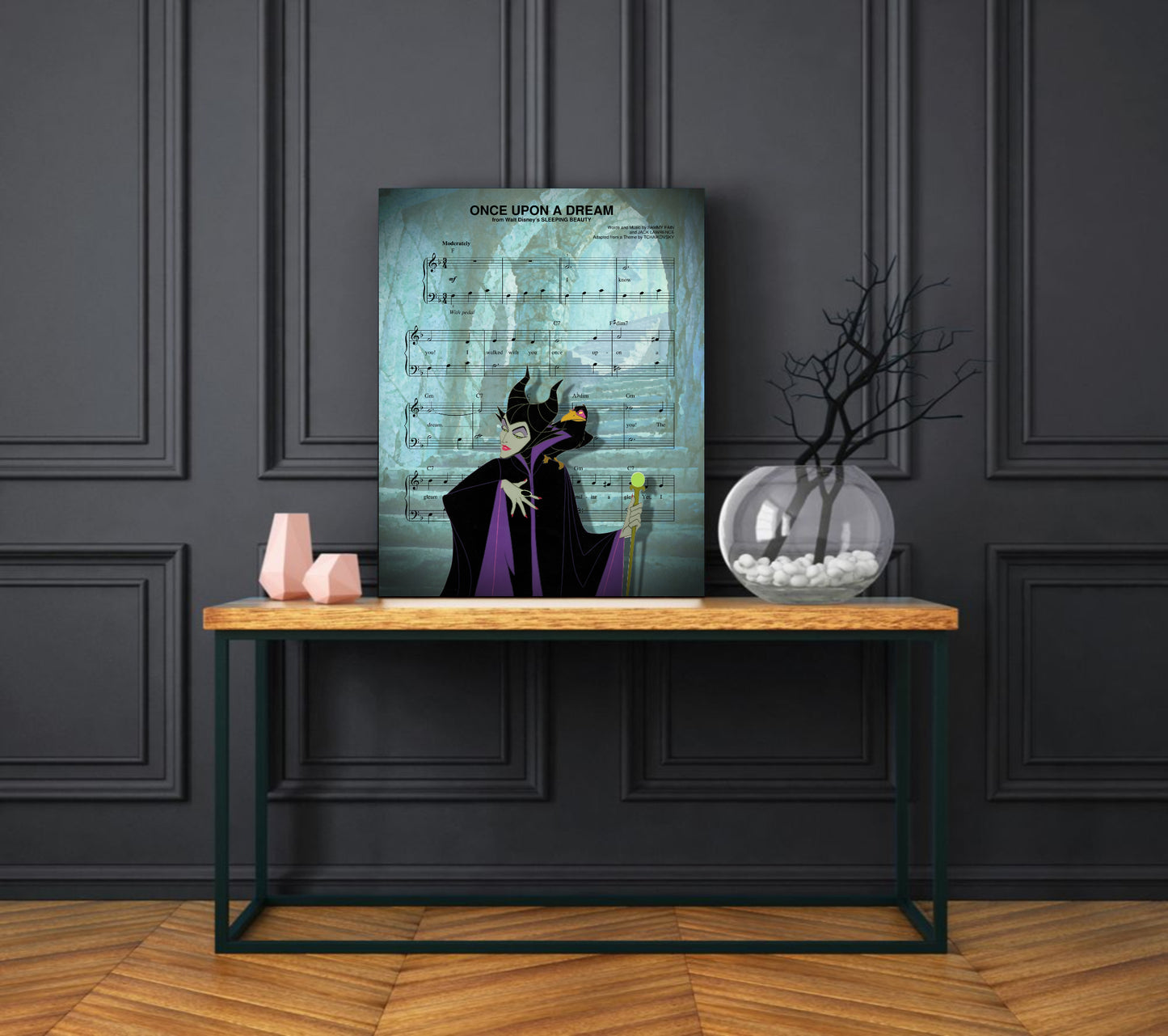 Maleficent Sleeping Beauty Sheet Music Wall Art  | Lisa Jaye Art Designs