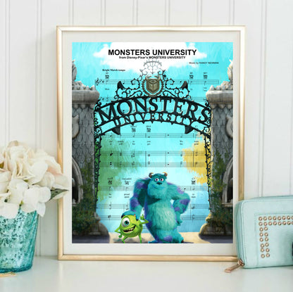 Monsters University Sheet Music art print