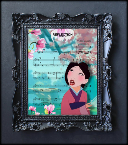 Mulan Reflection Sheet Music Wall Art  | Lisa Jaye Art Designs