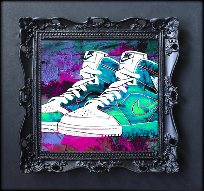Nike Jordans Teal Wall Art  | Lisa Jaye Art Designs