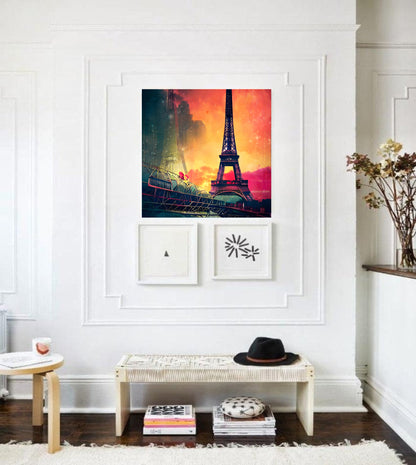 Paris Eiffel tower art print poster