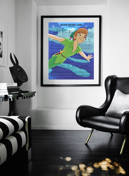 Peter Pan Original Sheet Music Wall Art  | Lisa Jaye Art Designs