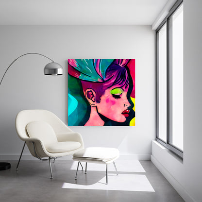 Glam woman pop art wall art canvas for home