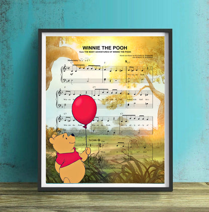 Pooh Bear Winnie the Pooh Sheet Music Art