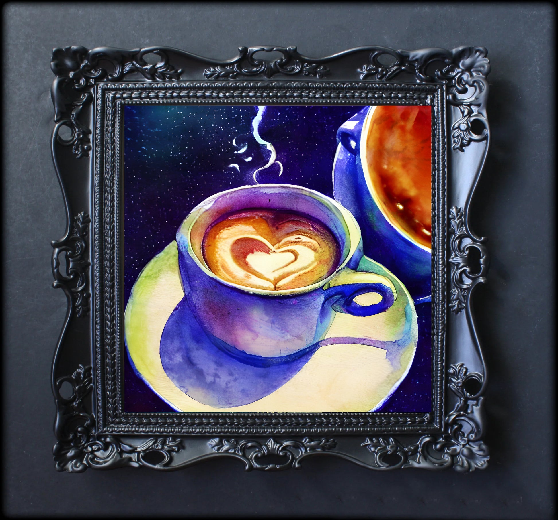 Coffee cup watercolor art
