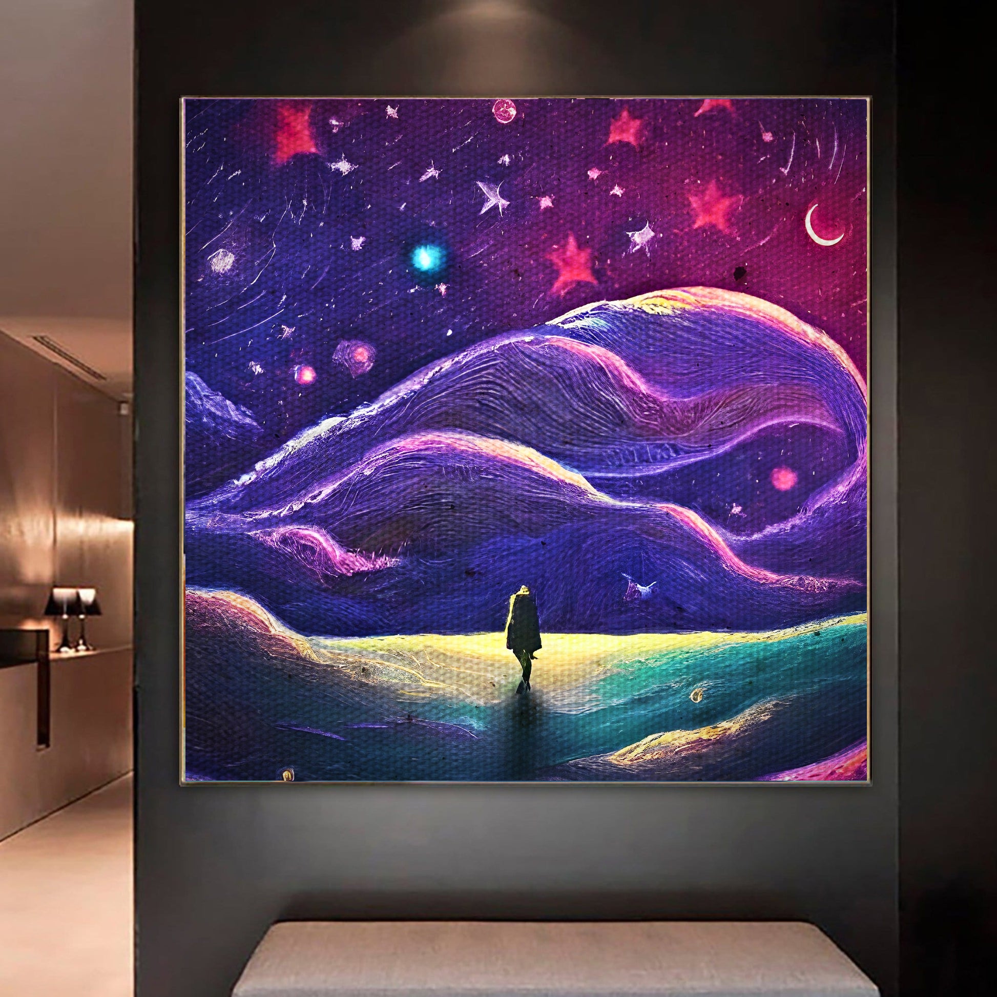 Large scale purple painting for sale