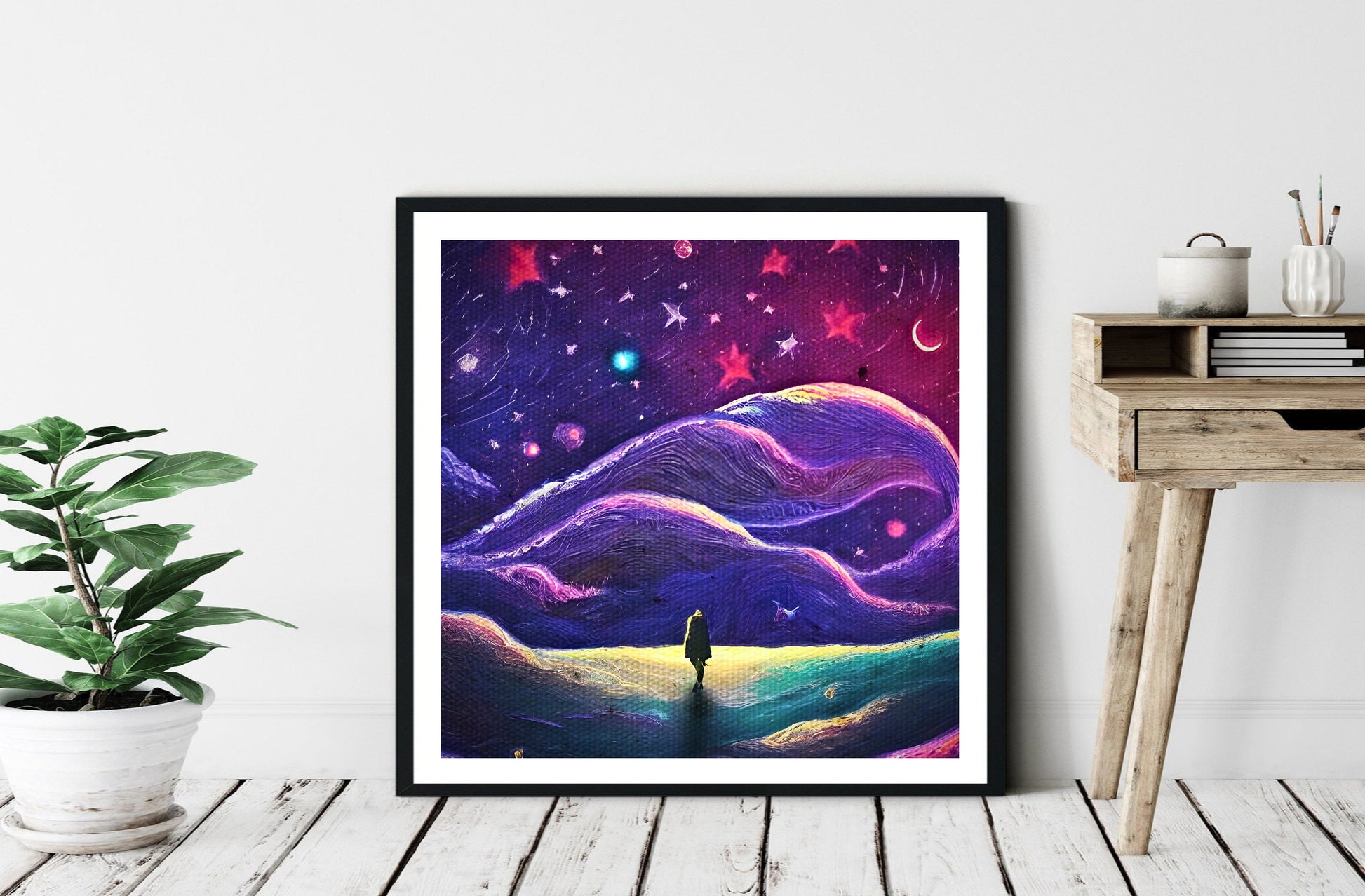 Purple sky abstract art print poster