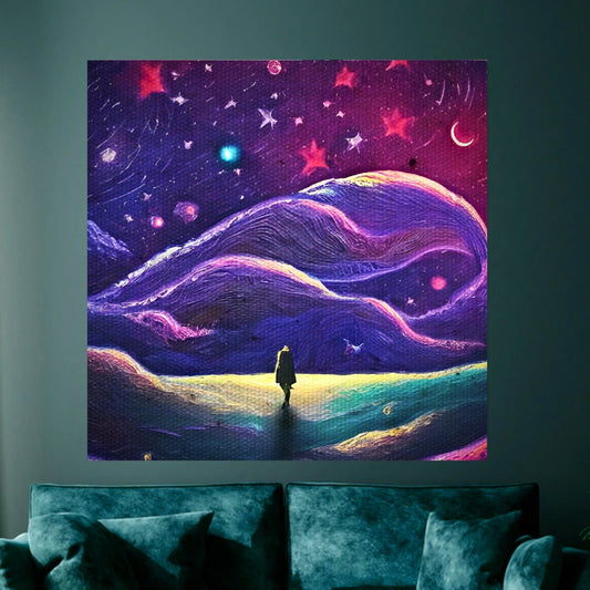 Purple sky abstract art artwork painting
