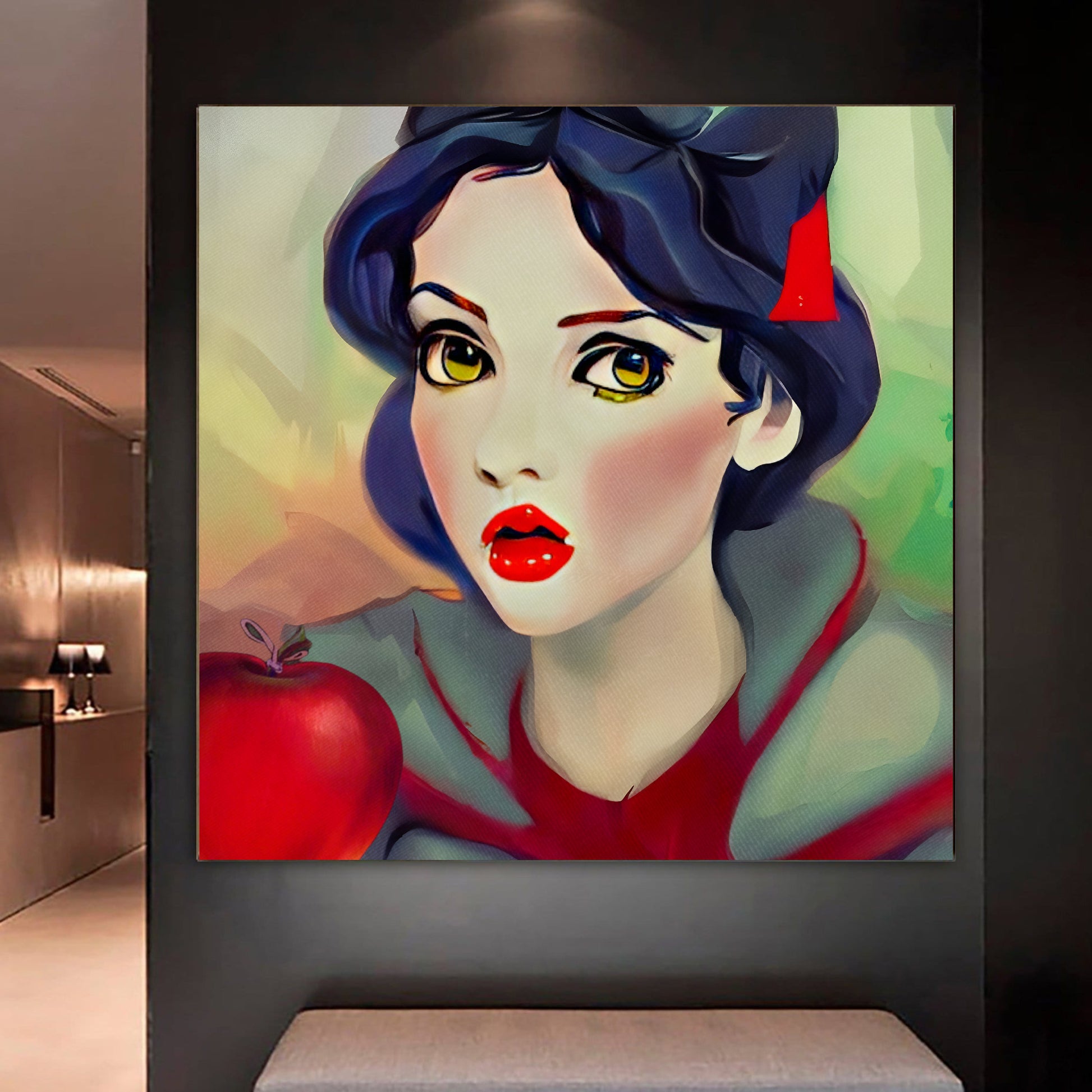 Large Snow White painting disney artist