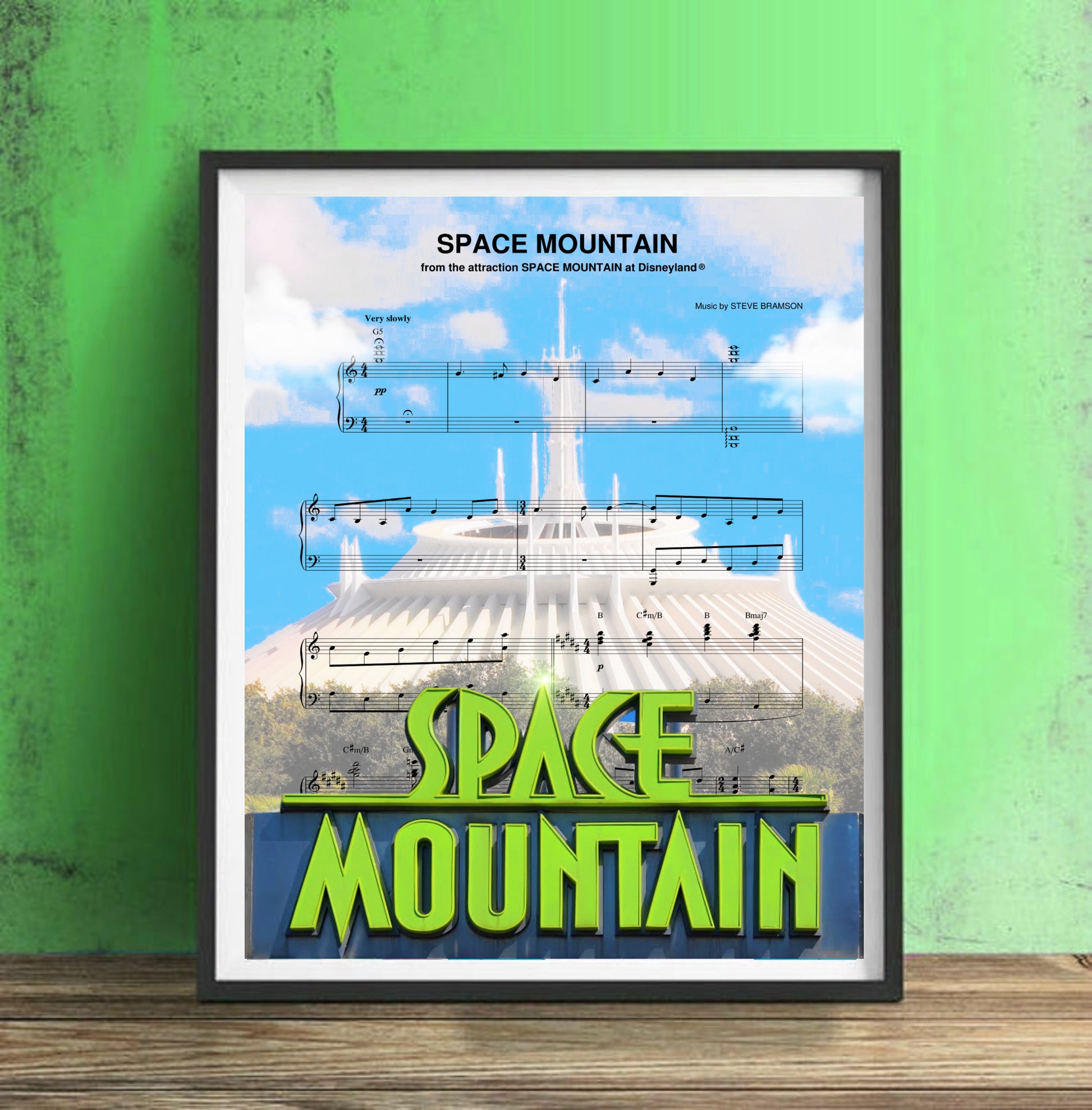 Space Mountain Sheet Music Disneyland Art