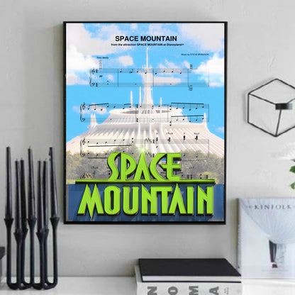Space Mountain Sheet Music Wall Art  | Lisa Jaye Art Designs