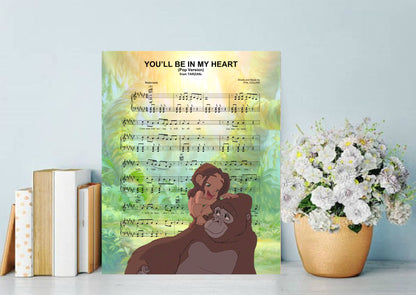 Tarzan Sheet Music Wall Art  | Lisa Jaye Art Designs