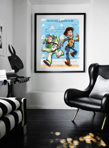 Toy Story You've Got a Friend In Me Sheet Music Original Wall Art  | Lisa Jaye Art Designs