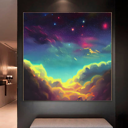 Large abstract sky painting