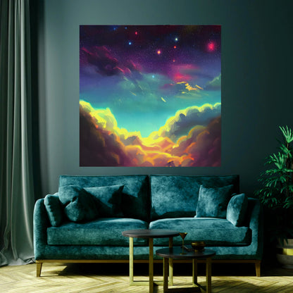 Vibrant fantasy sky painting