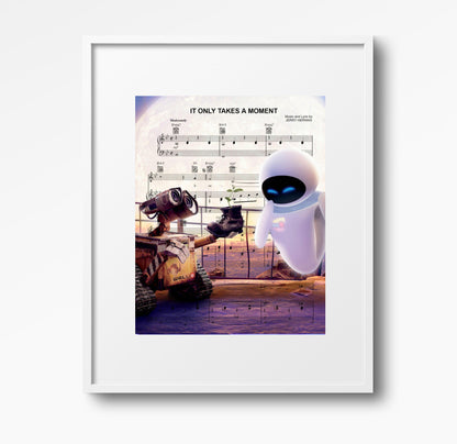 Wall E and Eve Sheet Music Wall Art  | Lisa Jaye Art Designs