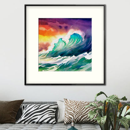 colorful waves painting poster print