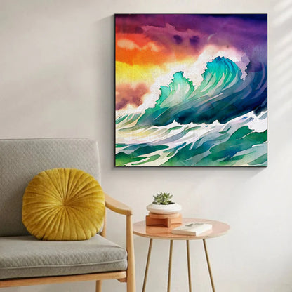 colorful waves painting