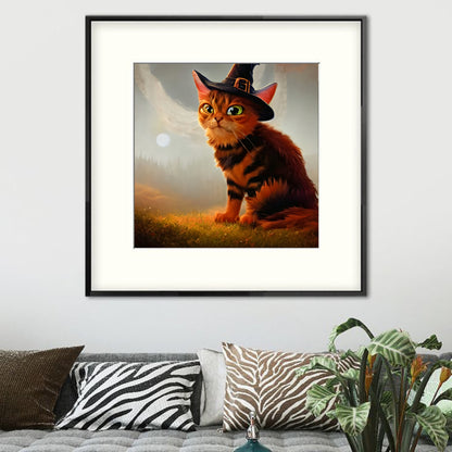 witch cat wall art print