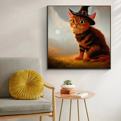 Witchy kitty cat fantasy goth art artwork