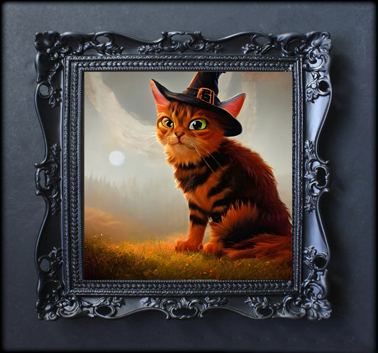 Witchy kitty cat fantasy goth art