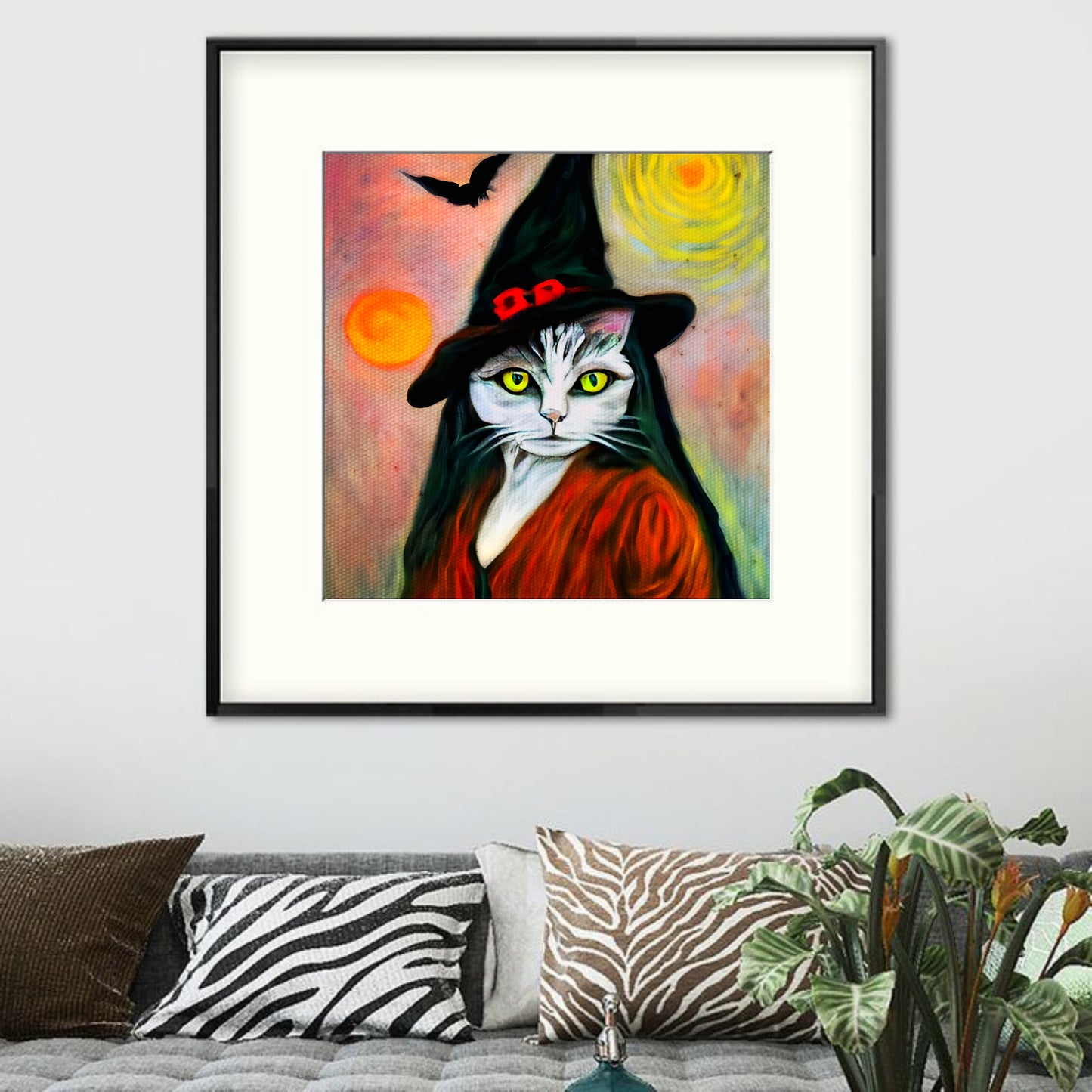 Witch Cat wall art goth poster