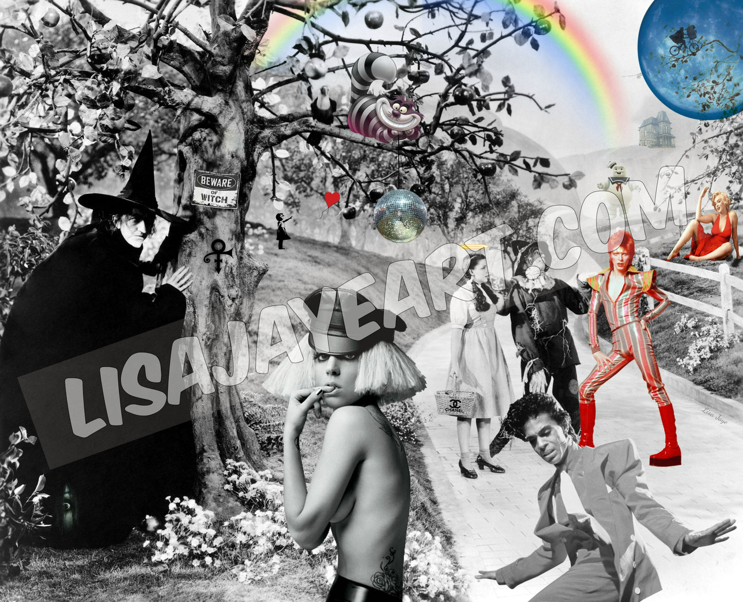 Pop Culture Wizard of Oz, Lady Gaga, Prince, David Bowie, Wall Art