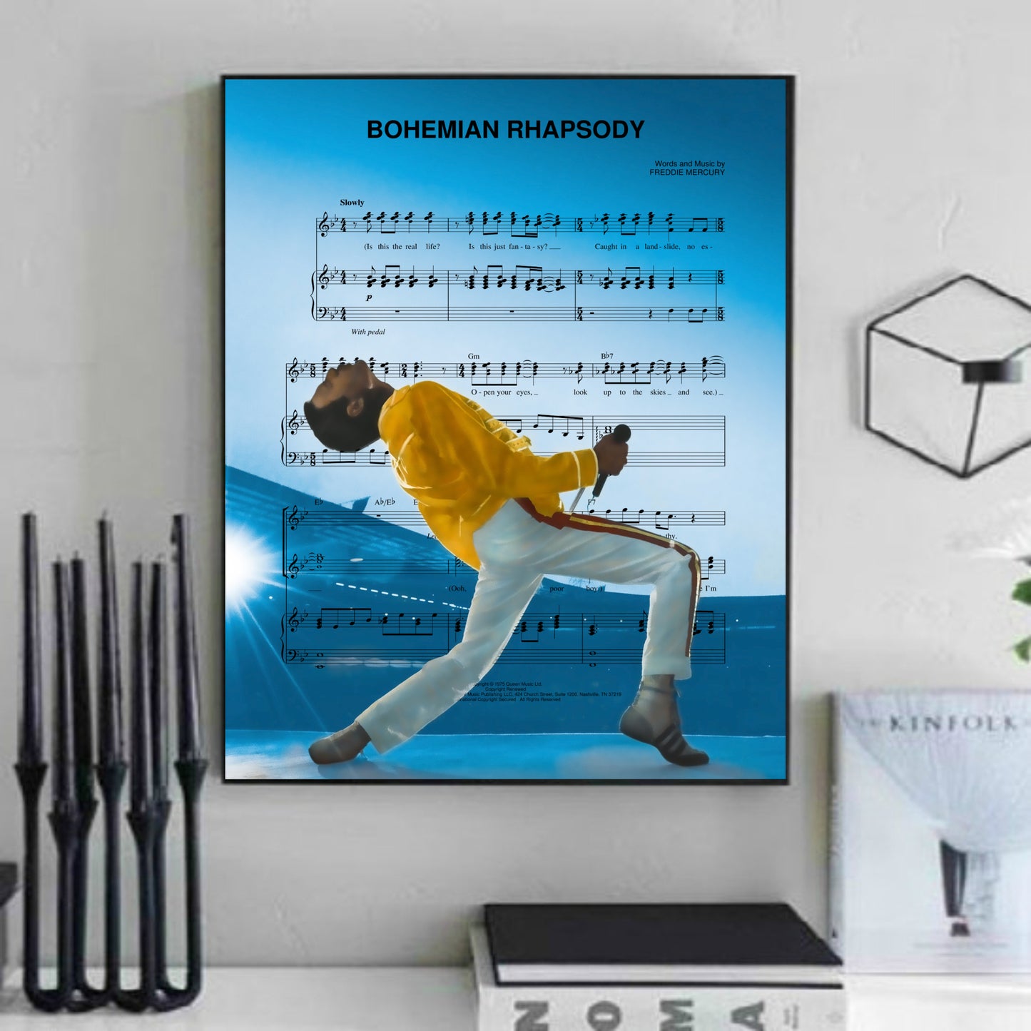 Queen Bohemian Rhapsody Sheet Music Wall Art Print