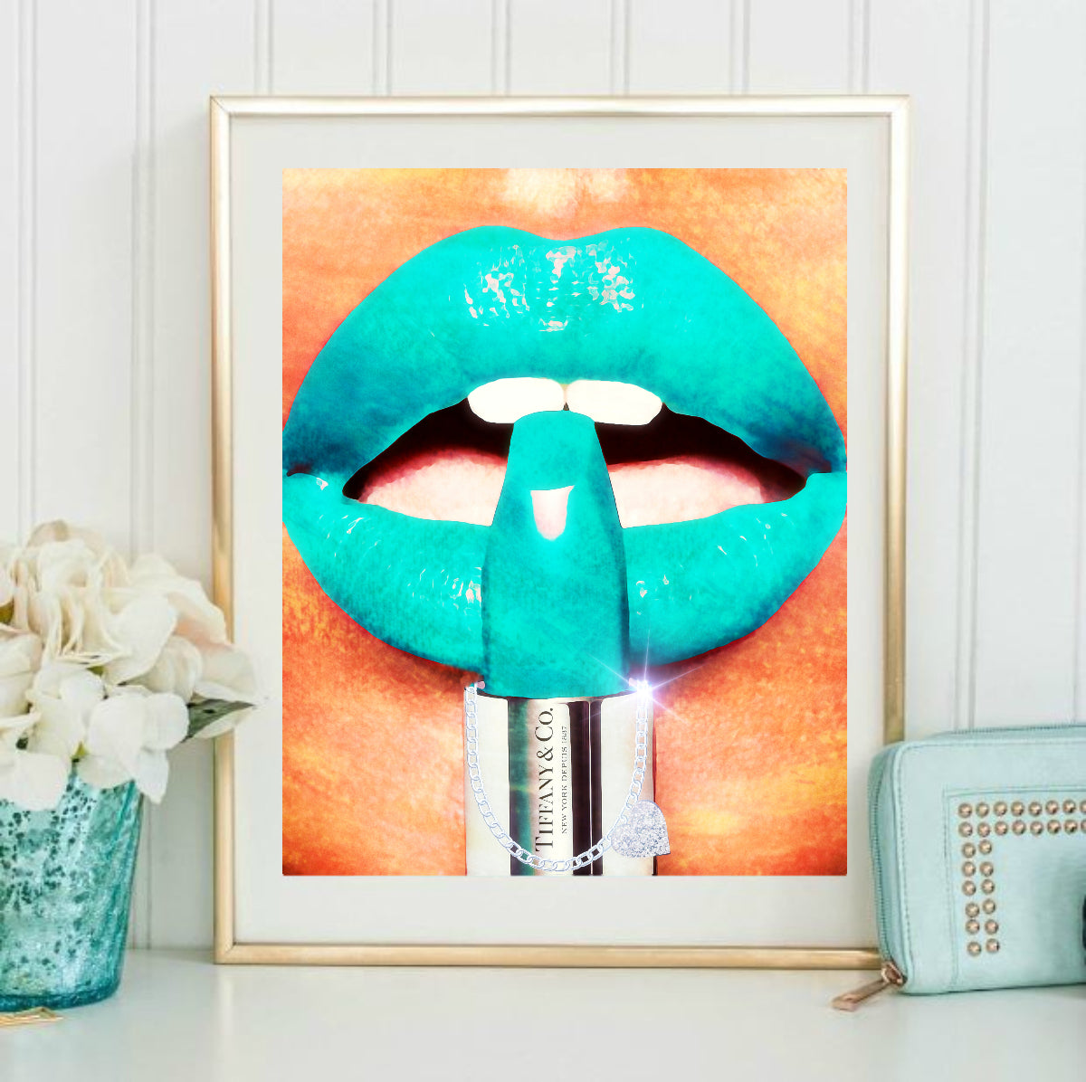 Lipstick glam makeup room wall art print